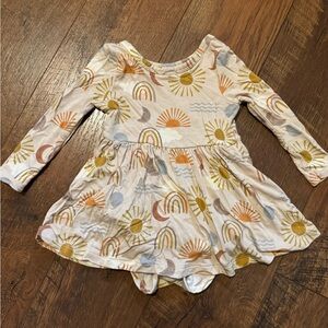 Little Sleepies Long Sleeve Sun & Rainbow Skater Dress 6-12 mo